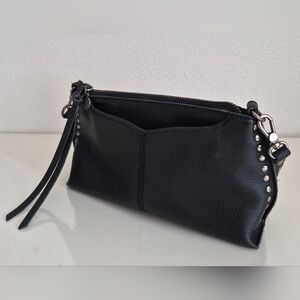 Black Leather Studded Women's Shoulder bag